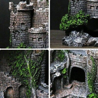 Artificial Resin Ancient Castle Ornaments Hideout Caves