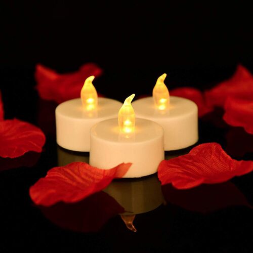 12PCS Flameless LED Tealight Candles Battery Operated Pillar