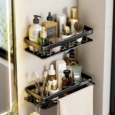 Bathroom Shelf No Drill Wall Mounted Shampoo Bottle Shower C