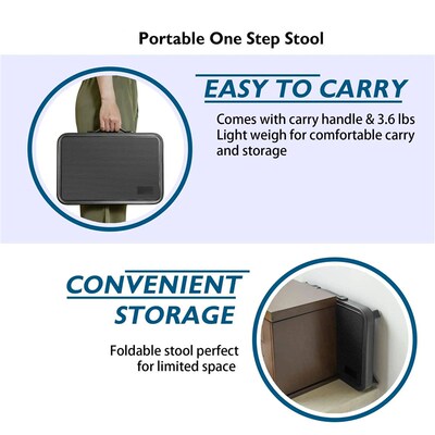 One Step Stool Height-Adjustable Lightweight Portable Foldin