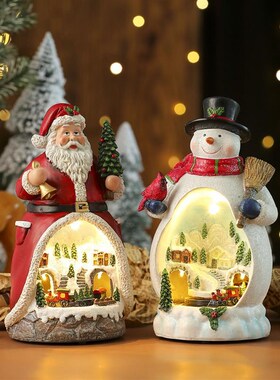 LED Musical Christmas Tree Rotating Resin Decor with Lights