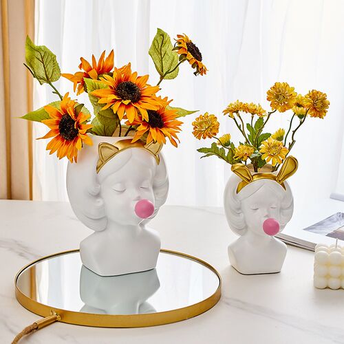 Nordic Vase Cute Girl Bubbles Succulent Planters plant stand