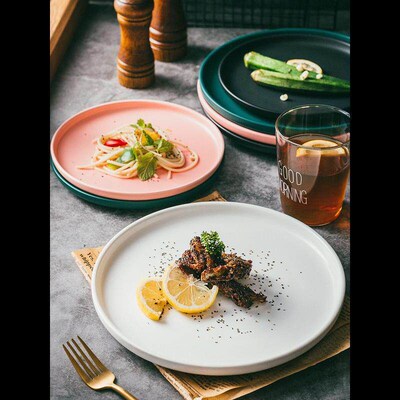 Dinner Plates ceramic steak plate web Porcelain盘 Ware White