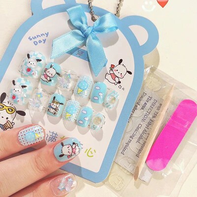 Press On Nails For Kids Kawaii kuromi Press on Nails for Gir