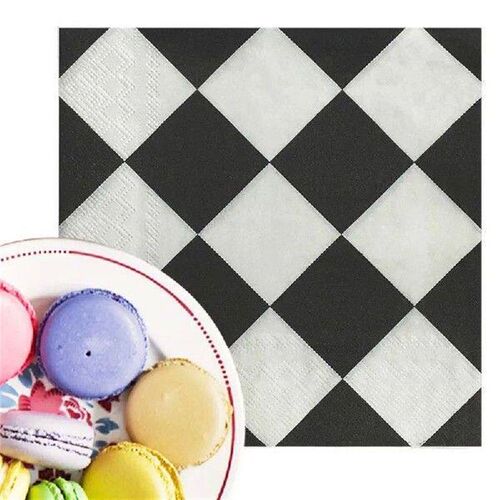 20Pcs/pack 33x33cm Black White Checkered Table Dinner