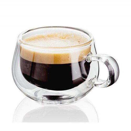 Double Wall Glass Cup Heat Resistant Tea Coffee Mug With Han