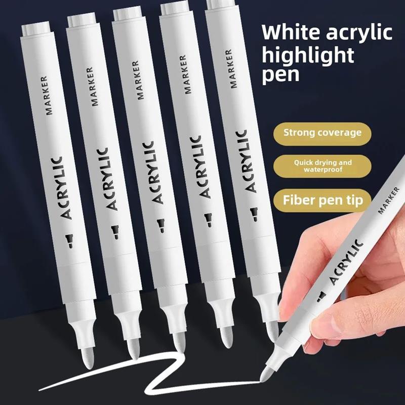 4/6/12Pcs/set White propylene marker pen   , Stone, Ceramic,图片