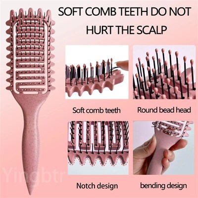 Curly Hair Brush Hollow out Curl Define Styling Brush Beard