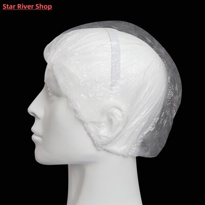 100 Pcs Disposable Shower Cap Plastic Waterproof Headgear Ho