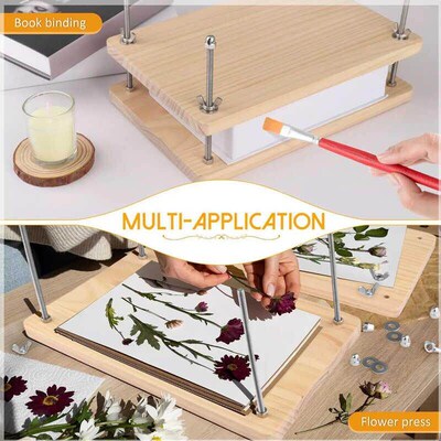 Wooden Book Press binding夹书器奶酪古籍修复缝线装订压花工具