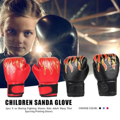 1 Pair Professional Boxing Training Fighting Gloves PU Leath