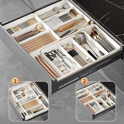 Drawer Cutlery Utensils Tray Store Organizer Drawer Kitchen