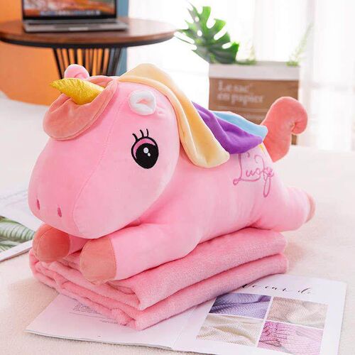 Sleeping pillow blanket two in one cute cartoon animal pillo