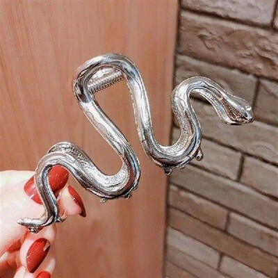 W8KF Cool Metallic Feeling Hair Claw Woman Ponytail Hair