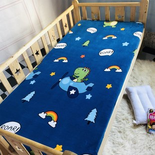 加厚儿童棕垫床笠法莱绒珊瑚面床罩单件冬季保暖床垫保护