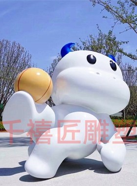 大型玻璃钢雕塑定制创意卡通牛IP美陈吉祥物门头商场店铺装饰摆件