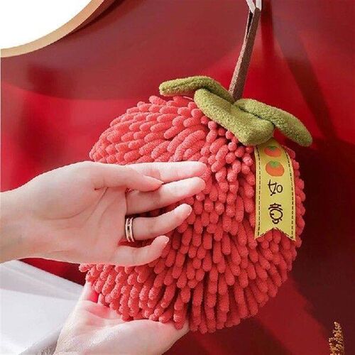Chenille Hand Towel Wipe Towel Ball with Hanging Loop for