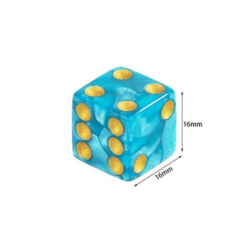 6-Sided Game Dice 16mm Marble Acrylic D6 Dice Set for DND, R