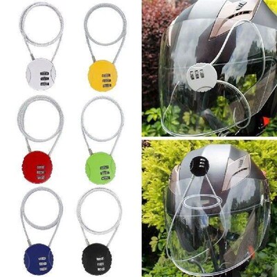 New Password Motorcycle Helmet Lock Wire Rope Pad Code