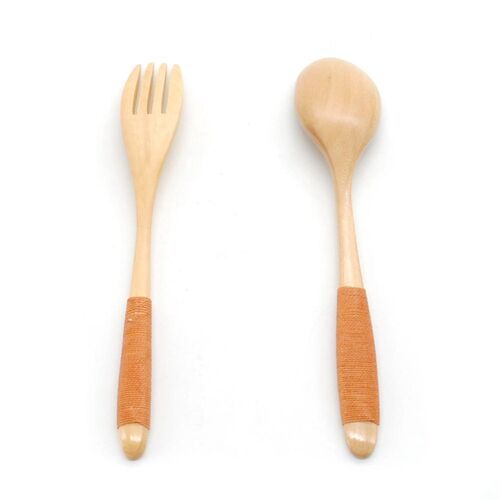 2pcs/set Eco-friendly wooden log coffee fork kit kitchen sup