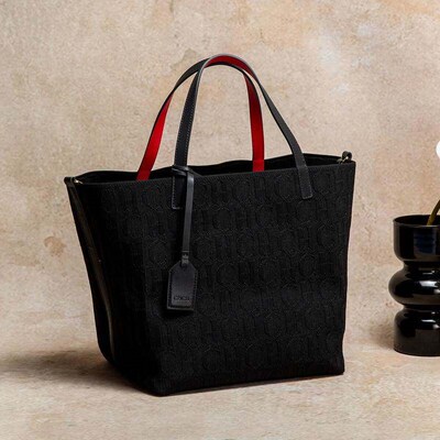 CHCH Tote Bag New Large Capacity Black Simple Knitted Shoppi