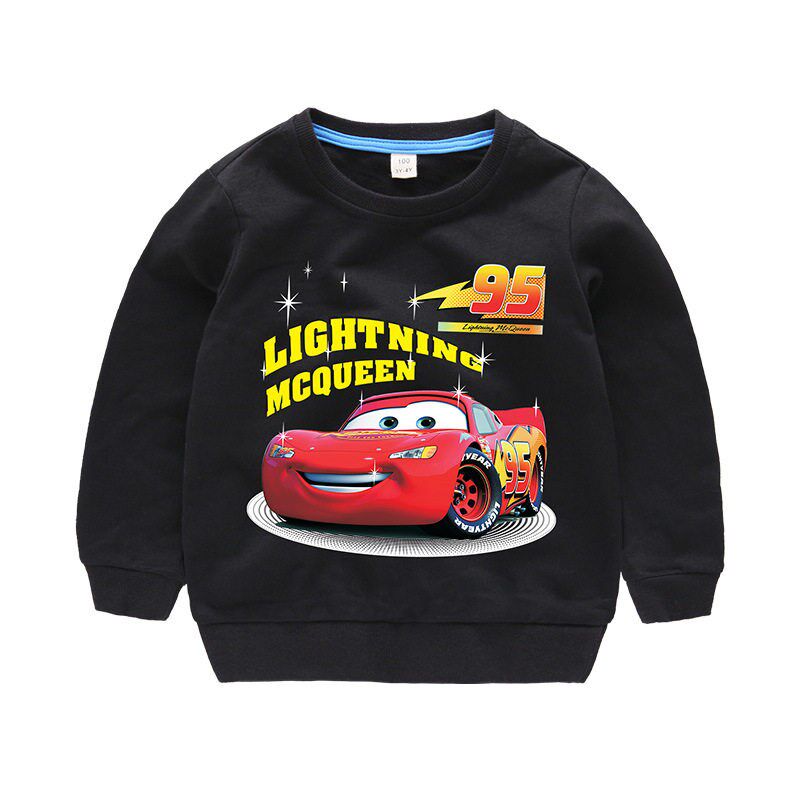 Cars Sweatshirt Cotton Boy Sweatshirt Child Lightning McQuee
