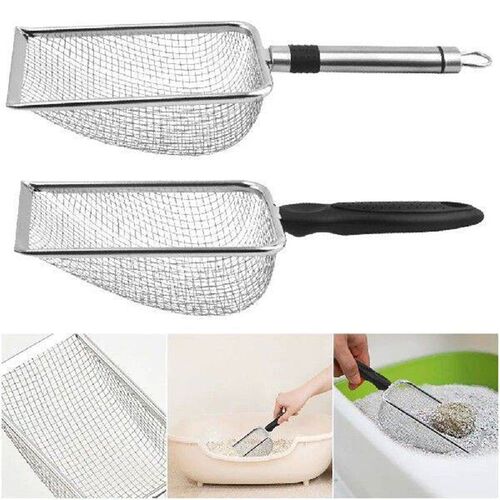 Pet Poop Shovel Fine Mesh Sand Shovel Stainless Steel Cat