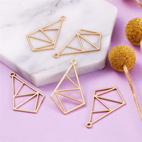 5Pcs 2023 New Hollow Frame Open Back Bezel Geometric Pendant