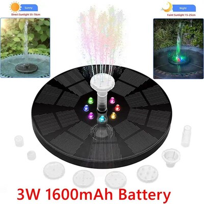 Solar Floating Fountain Water Pump with/NO LED Lights for Bi
