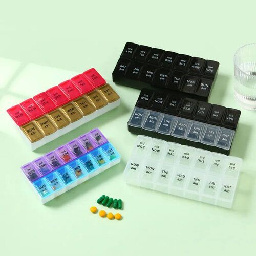 Weekly Portable Travel Pill Cases Box 7 Days Organizer 14 Gr