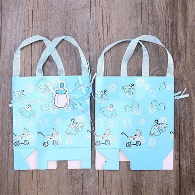 12 Pcs Paper Bags Portable Candy Bag Cartoon Pattern Gift