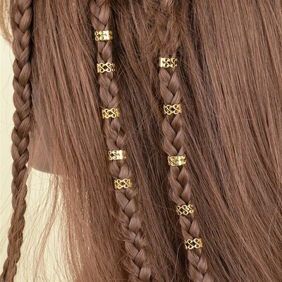10 Pics Retro Alloy Hairpin Ethnic Spiral Hair Ring Coiled S
