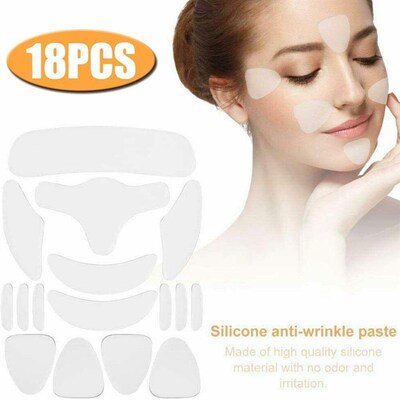 7/18/16Pcs Silicone Face Forehead Cheek Chin Sticker-wr
