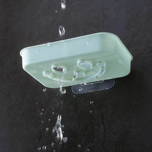 Smiling Face No-Drill Soap Dish Bathroom Drainable Soap Box