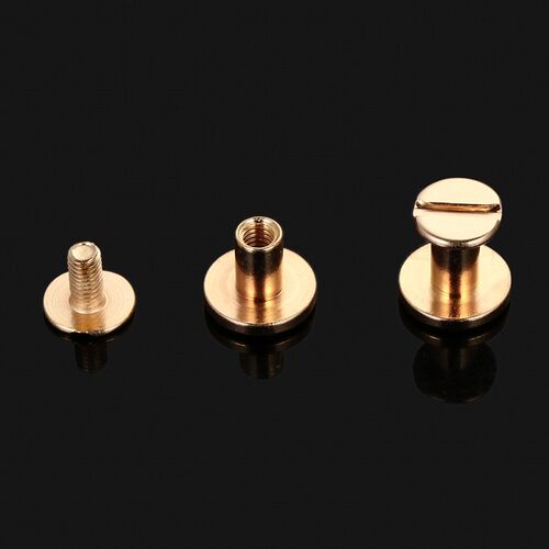 10PC Leather Craft Solid Nail Bolt Bookkeeping Round Head Sc