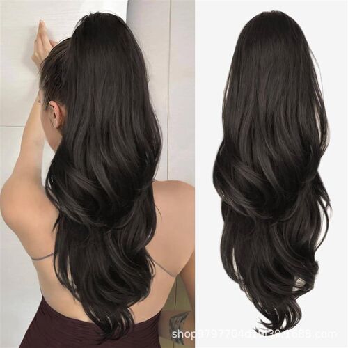 Wig Drawstring tail Long Curly Curly Large Wavy tail tail