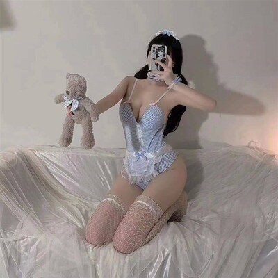 New Maid Cosplay Uniform Small Chest Temptation Hollow Out