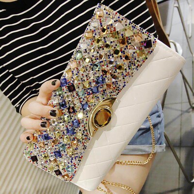 Luxurious and noble austrian rhinestone day clutch new clutc