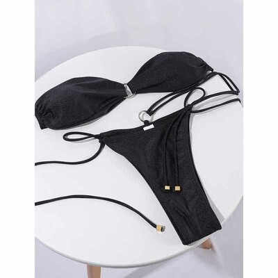Folds Bikini 2021 Swimsuit Push Up Bikini Set Bathing Suit W