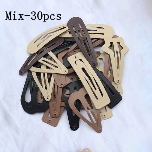 5Cm Mix Solid Color Metal Hairgrip Girls Snap Hair Clips For