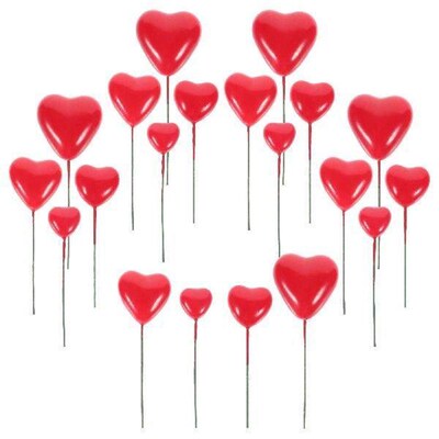 20pcs Heart Shaped Foam Love Ball Cake Decorations Wedding