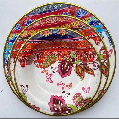 Plates for foreign trade, printed plastic disposable plates,