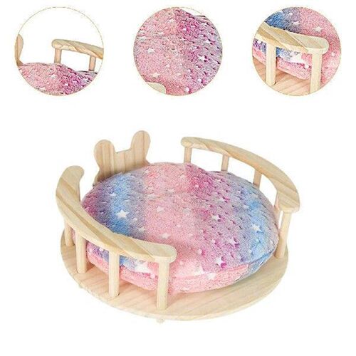 Wooden Rabbit Bed Detachable Cute Shape Small Pets House
