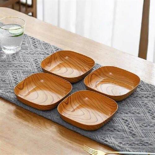 Kitchen Storage Tray Wood Grain Square Plate Dried Fruit