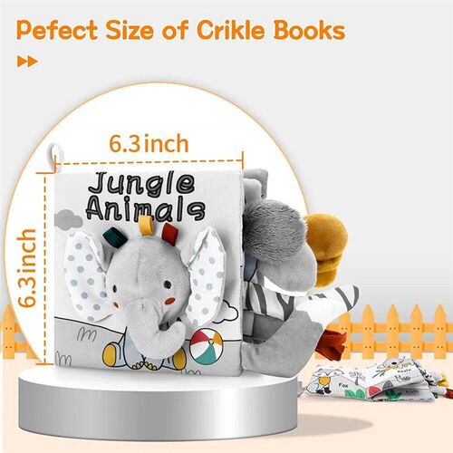 Soft Baby Books 3D Touch Feel High Contrast Cloth Book Mont1