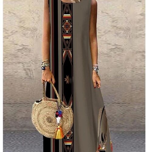 Summer Long Dress 2023 Elegant Robe Dress Party Sleeveless D