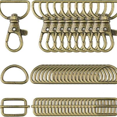 50Pieces Swivels Hook, Drings and Triglide Slide Buckles