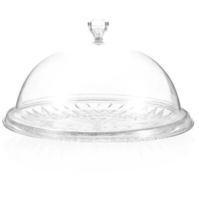 Cake Stand with Dome Lid Snack Serving Tray Covered Fruit
