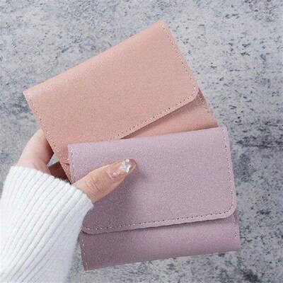 Korean Simple PU Leather Wallets Women Short
