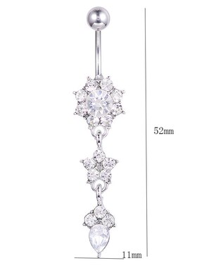 1pc New Zircon Fashion Surgical Stainless Steel Navel Pierci